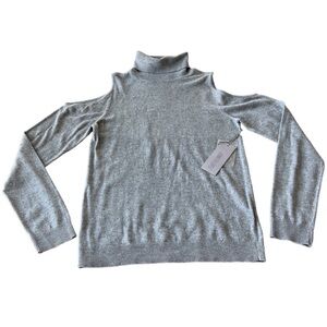Jennifer Lopez Cold Shoulder Sweater, NWT, Size-M, Color-Grey